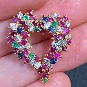 SOLD! 18K YG Pendat Multicolor